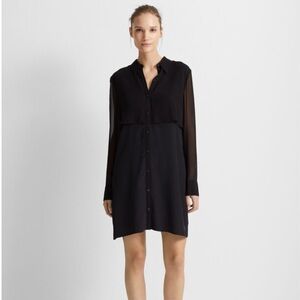 Club Monaco Bruksyde Silk Button Front Tunic Dress